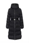 Elisabetta Franchi Quilted Black Jacket With Belted Waist In Black