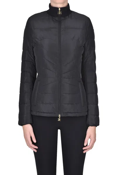 Elisabetta Franchi Quilted Eco-friendly Down Jacket In Black