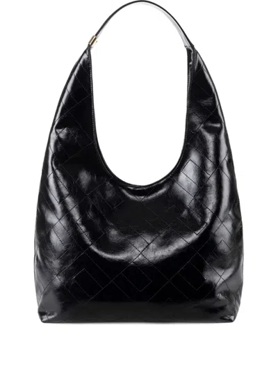 Elisabetta Franchi Quilted Leather Shoulder Bag In Black