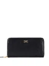 Elisabetta Franchi Quilted Zip-around Wallet In Black