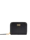 Elisabetta Franchi Quilted Zip-around Wallet In Black