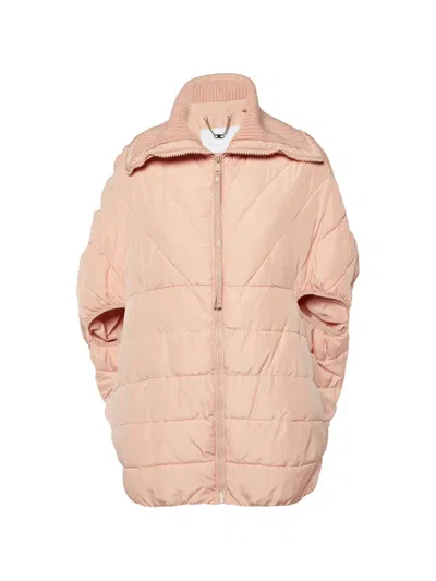 Pre-owned Elisabetta Franchi Quilted Zip-up Puffer Jacket In Orange
