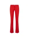 Elisabetta Franchi Raw-edge Stitching Trousers In Red