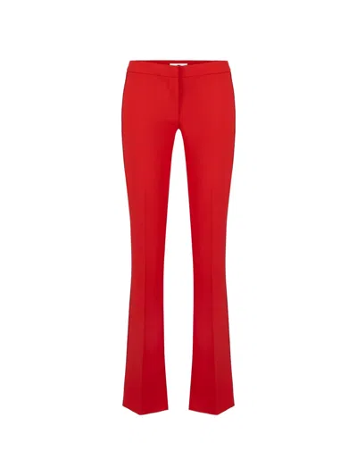 Elisabetta Franchi Raw-edge Stitching Trousers In Red