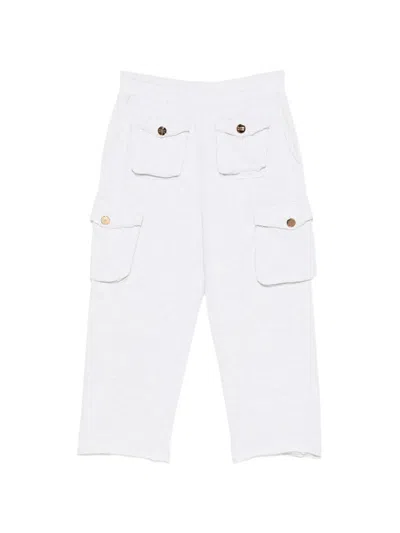 Elisabetta Franchi Raw-cut Cargo Pants In White