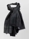 Elisabetta Franchi Rectangular Scarves With Textured Pattern And Fringed Edges In Black