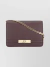 Elisabetta Franchi Rectangular Shoulder Bag Chain Strap In Red