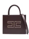 Elisabetta Franchi Rectangular Structured Handbag In Brown