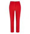 Elisabetta Franchi Slits Cropped Crepe Trousers In Red