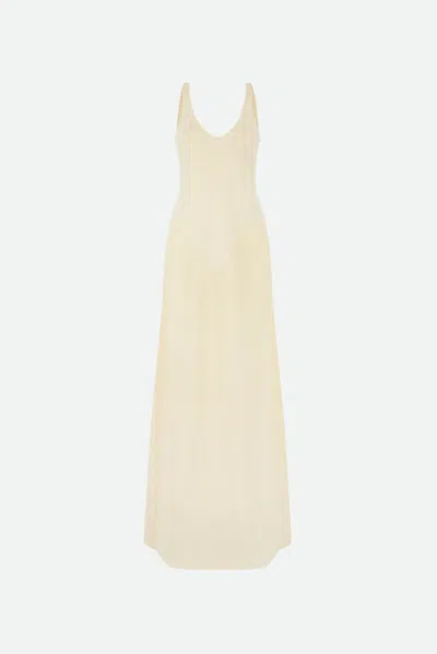 Elisabetta Franchi Red Carpet Abito Lungo Panna In Bianco