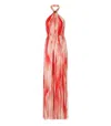 Elisabetta Franchi Halter Neck Maxi Length Printed Tie Detail