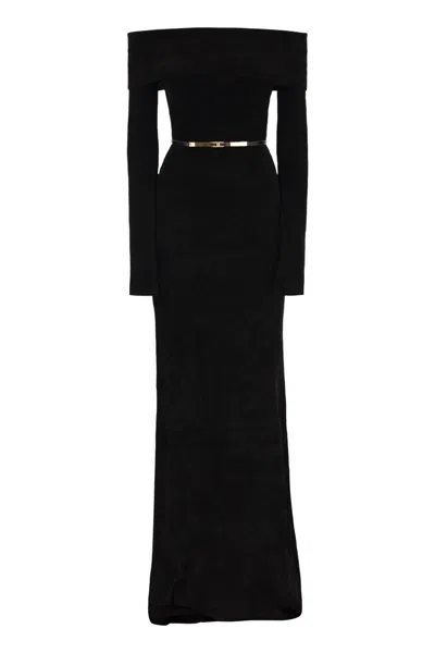 ELISABETTA FRANCHI ELISABETTA FRANCHI RED CARPET CHENILLE DRESS WITH BELT