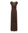 Elisabetta Franchi Red Carpet Coffee Dress In Brown