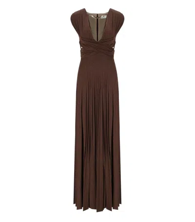 ELISABETTA FRANCHI RED CARPET COFFEE DRESS