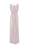 Elisabetta Franchi Red Carpet Dress Made Of Lurex Jersey Fabric With Belt
