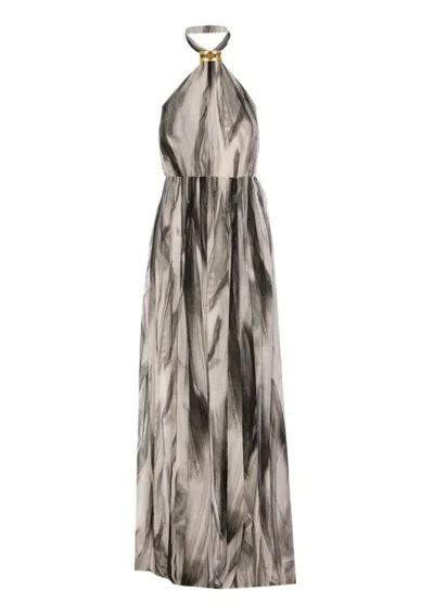 Elisabetta Franchi Red Carpet Dress In Gray