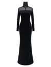 Elisabetta Franchi Red Carpet Dress In Velvet And Jersey In Multi