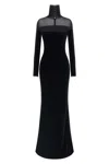 Elisabetta Franchi Red Carpet Dress In Velvet And Jersey In Multi