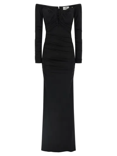 Elisabetta Franchi Red Carpet Dress In Black