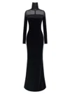 Elisabetta Franchi Red Carpet Dress In Velvet And Jersey In Multi