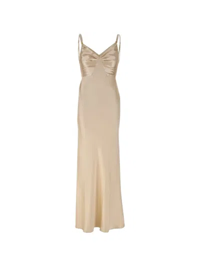 Elisabetta Franchi Red Carpet Dress In Brown