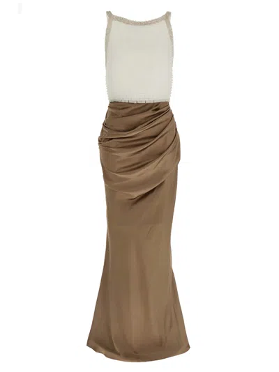 Elisabetta Franchi Red Carpet Dresses Multicolor In Brown