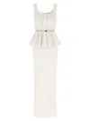 Elisabetta Franchi Red Carpet Eyelet-embellished Maxi Dress In White