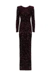 Elisabetta Franchi Sequin-embellished Maxi Dress In Rouge Noir