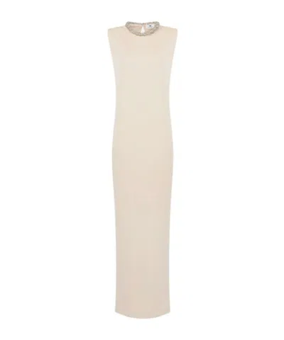 Elisabetta Franchi Red Carpet Dress In Crepe Jersey In White