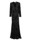 Elisabetta Franchi Red Carpet Dress In Full Sequins Clothing In Black