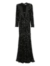 Elisabetta Franchi Red Carpet Dress In Full Sequins Clothing In Black