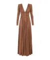 Elisabetta Franchi Red Carpet Dress In Lurex Jersey With Necklace In Animal Print