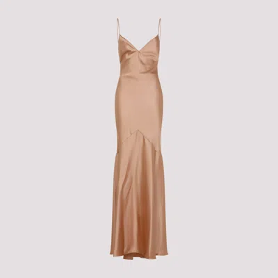 Elisabetta Franchi Elegant Satin Mini Gown For Women In Brown