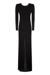Elisabetta Franchi Red Carpet Dress In Shiny Viscose Jersey In Black