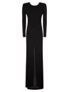 Elisabetta Franchi Red Carpet Dress In Shiny Viscose Jersey In Black
