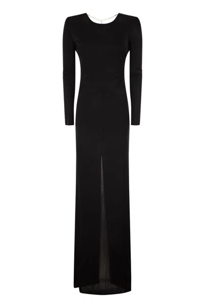 ELISABETTA FRANCHI ELISABETTA FRANCHI RED CARPET DRESS IN SHINY VISCOSE JERSEY