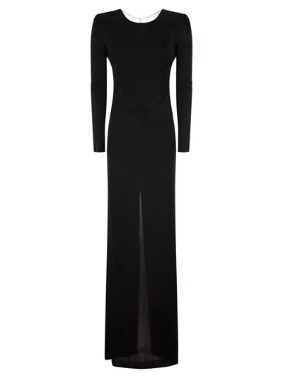 ELISABETTA FRANCHI ELISABETTA FRANCHI RED CARPET DRESS IN SHINY VISCOSE JERSEY