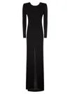 Elisabetta Franchi Red Carpet Dress In Shiny Viscose Jersey In Black