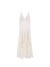 Elisabetta Franchi Red Carpet Dress In Silk Georgette Fabric And Embroidered Lace In White