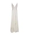 Elisabetta Franchi Red Carpet Dress In Silk Georgette Fabric And Embroidered Lace In Ivory