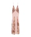 Elisabetta Franchi Red Carpet Dress In Silk Georgette Fabric And Embroidered Lace In Pink