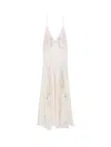 Elisabetta Franchi Red Carpet Dress In Silk Georgette Fabric And Embroidered Lace In White