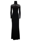 Elisabetta Franchi Red Carpet Dress In Velvet And Jersey In Black