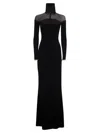 Elisabetta Franchi Red Carpet Dress In Velvet And Jersey In Black