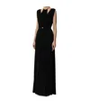 Elisabetta Franchi Belted Lurex Gown In Black