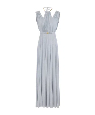 ELISABETTA FRANCHI ELISABETTA FRANCHI BELT DETAILED RED CARPET DRESS