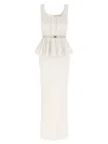 Elisabetta Franchi Red Carpet Eyelet-embellished Maxi Dress In Neutral