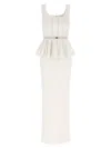 Elisabetta Franchi Red Carpet Eyelet-embellished Maxi Dress In Neutral