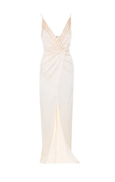 Elisabetta Franchi Red Carpet Dress In Neutral