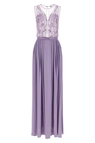 Elisabetta Franchi Red Carpet Dress In Purple
